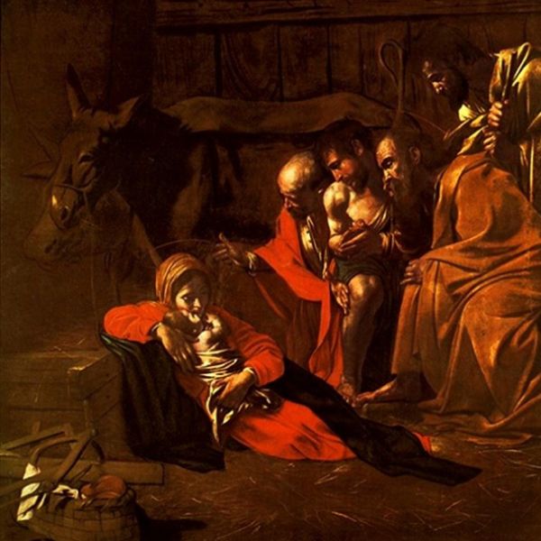 Caravaggio, Aanbidding der herders, 1609 600x600